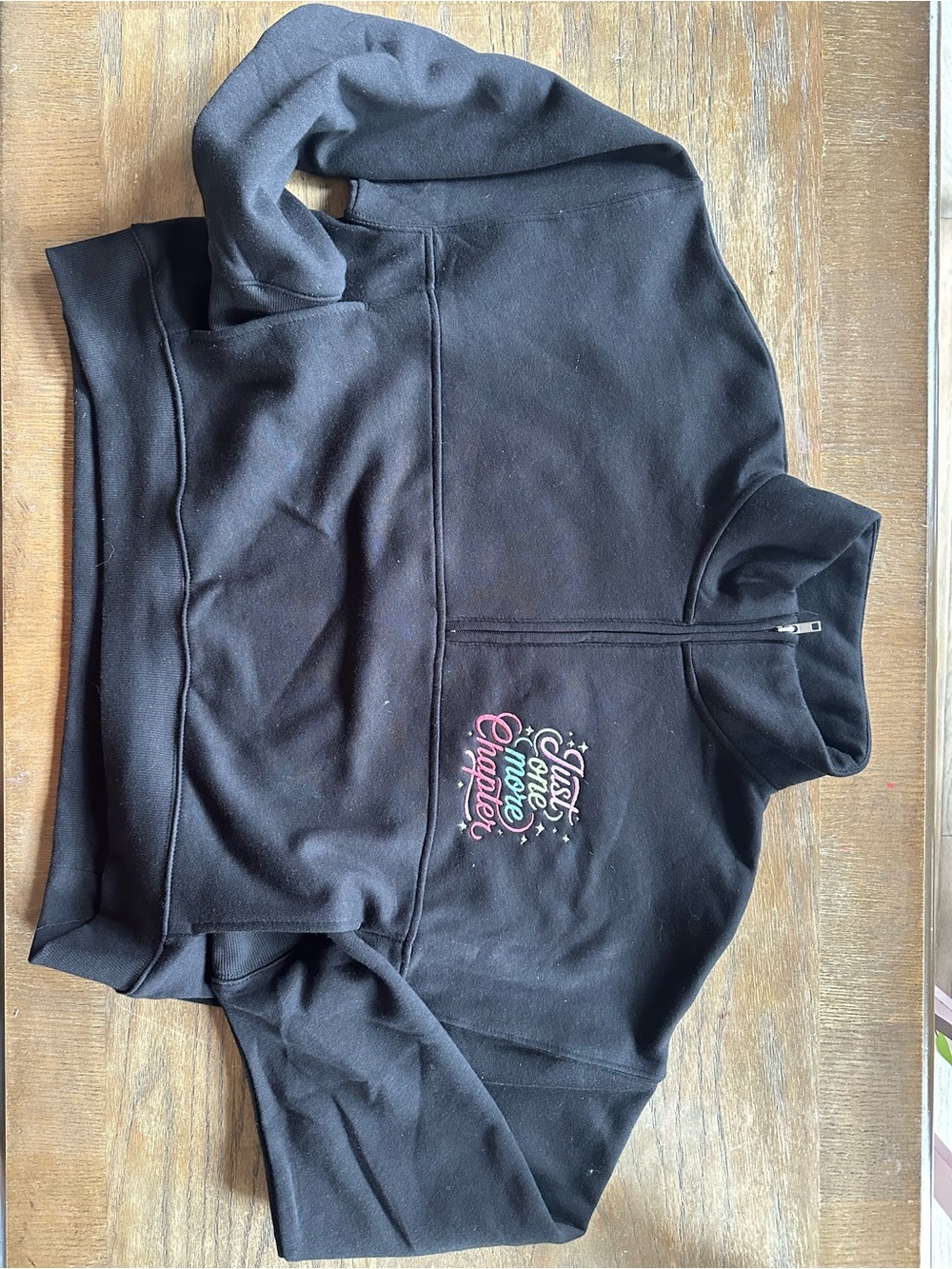 Black Half-Zip Sweater Embroidered Kindle Girlie